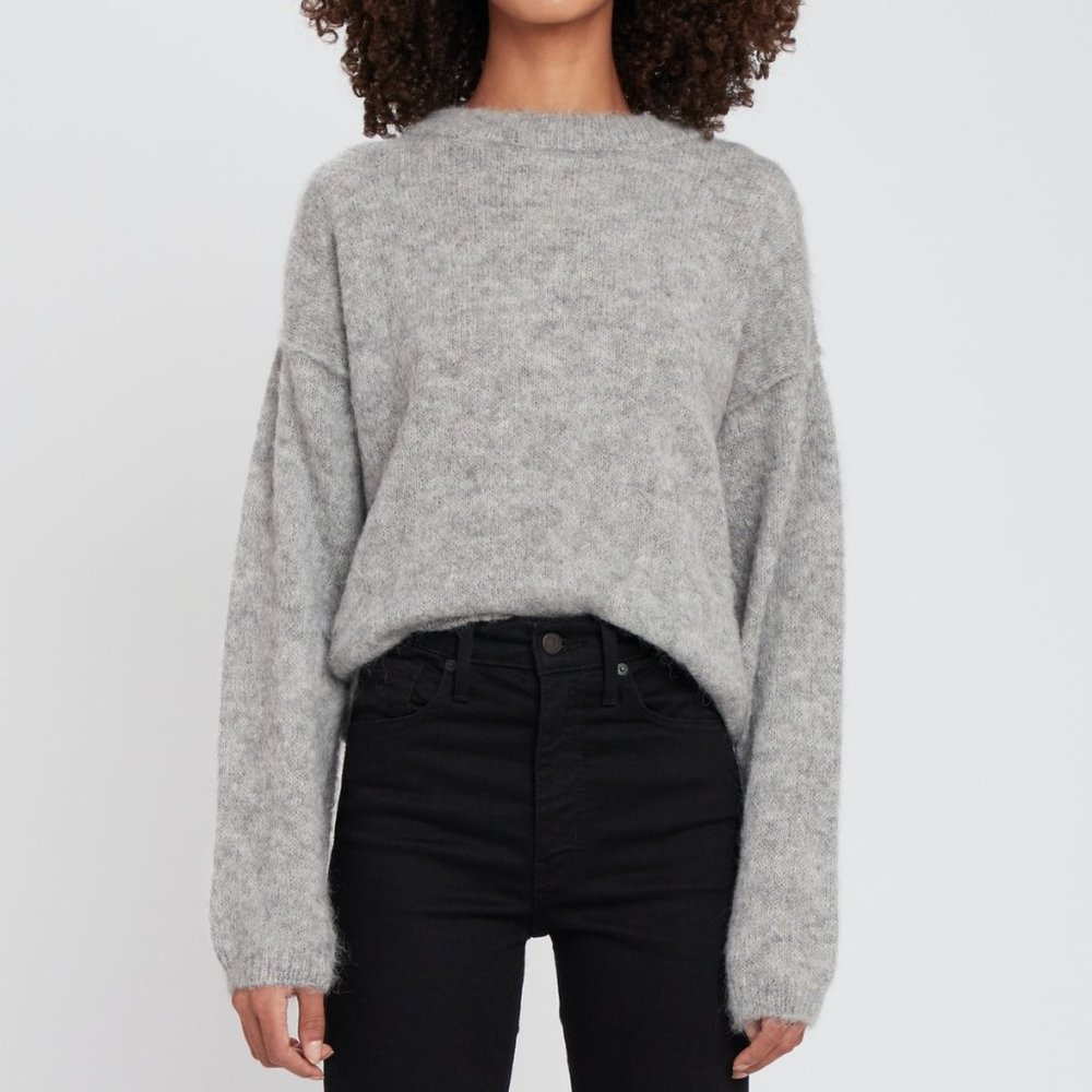 Free People alpaca oversized pullover sweater gray
